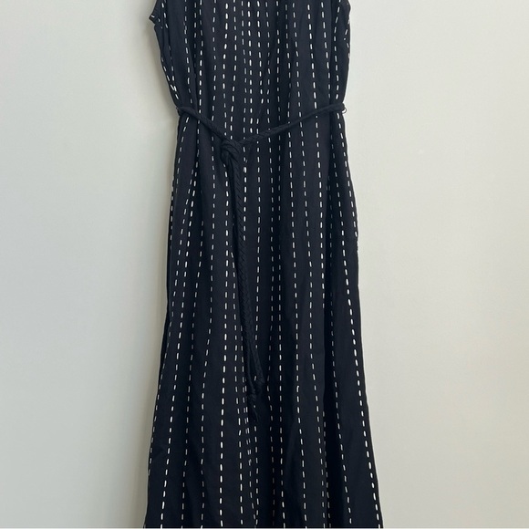 Pure J Jill Easy  A-line Maxi Dress Belted Boho Kantha Quilt Cotton Pockets M - Picture 5 of 16